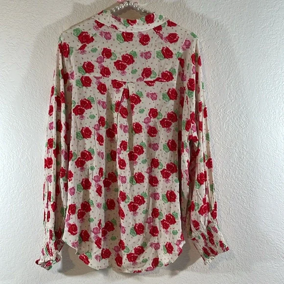 FATE The Alessandro Floral Blouse Long Sleeve Size Large NEW - Picture 7 of 16